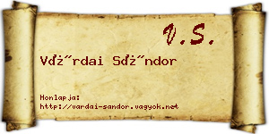 Várdai Sándor névjegykártya
