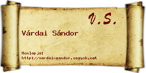 Várdai Sándor névjegykártya