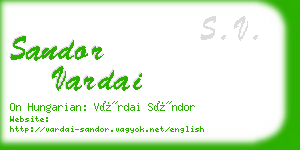 sandor vardai business card